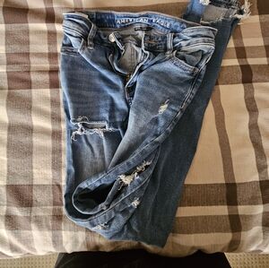 American Eagle Outfitters Women's Ripped Blue Skinny Jeans